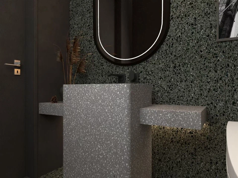 terrazzo wash basin